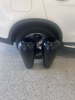 2 Large Black Vases