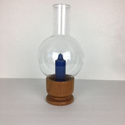 Vintage Danish Hurricane Lamp with Candle