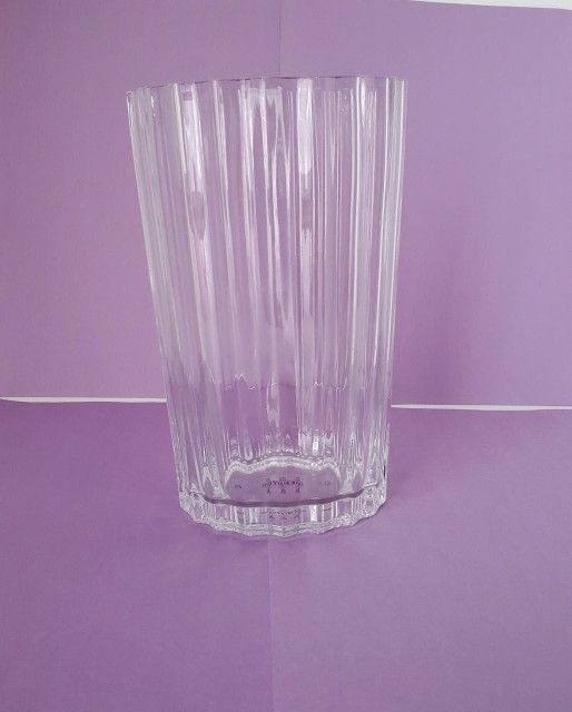 Vera Wang Clear Pleated Oval Shape Flower Vase