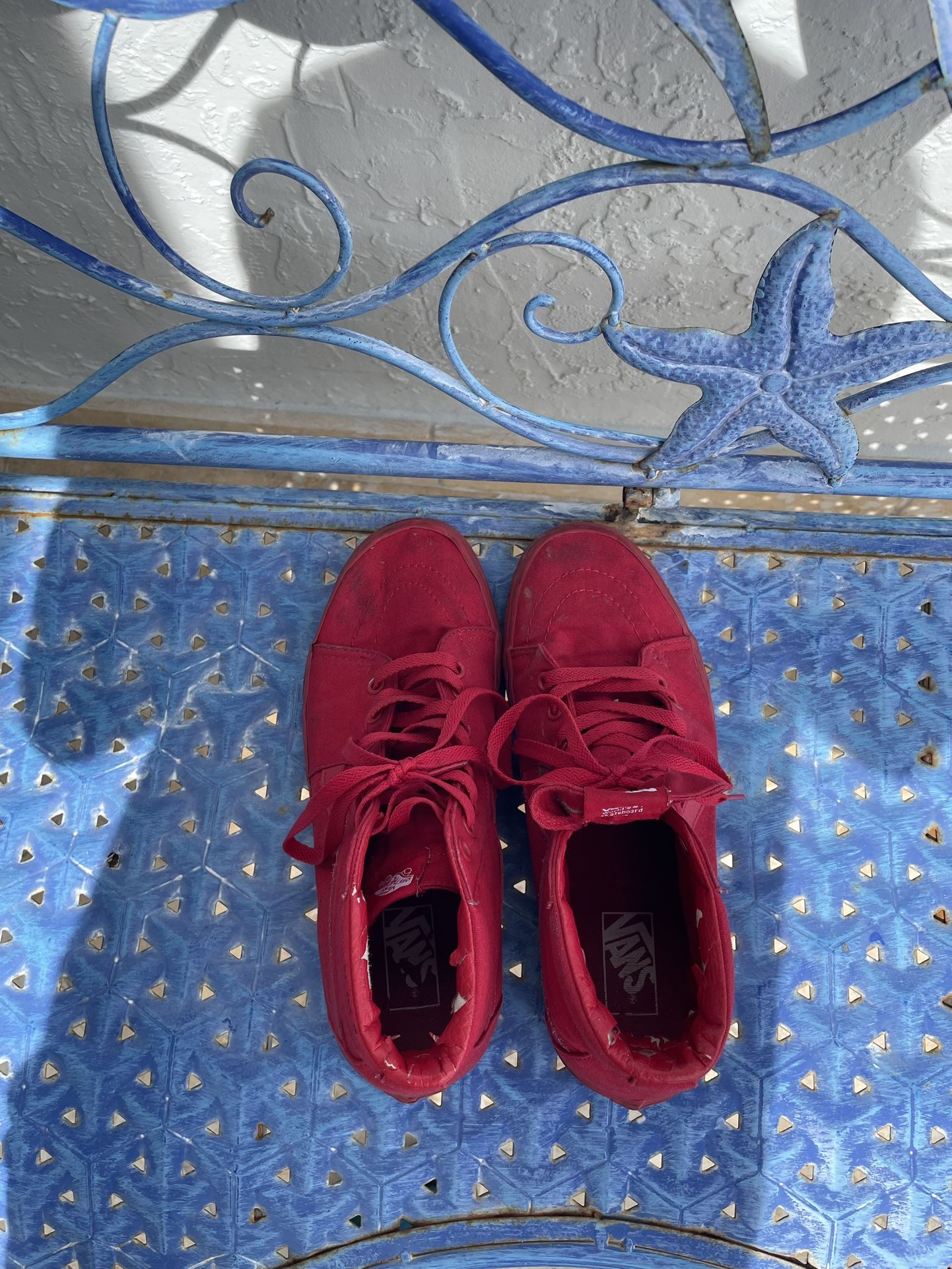 Red Vans trainers SIZE 10