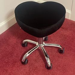 Adjustable Rolling Stool with Wheels – Black /