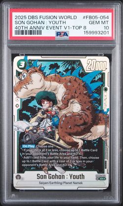 PSA 10 Son Gohan Youth FB05-054 SR DBS Fusion World