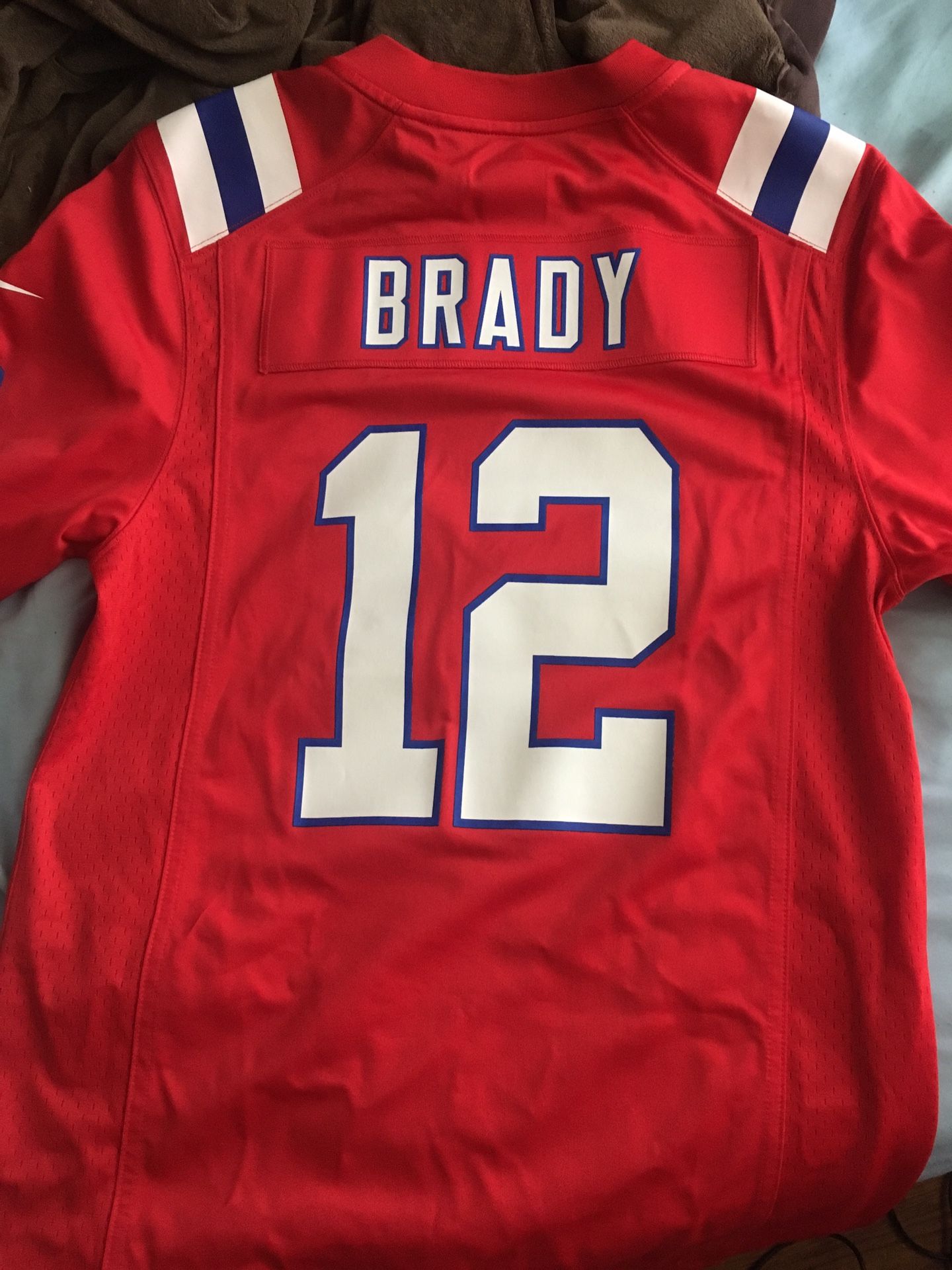 Tom Brady Red Patriots Jersey- Adult Small