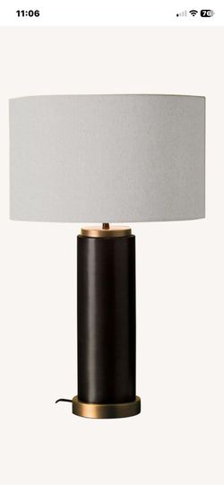 Elegant Pilar Black Metal Table Lamp With The Gold Accent And The Choice Of White Or Black Shade H27.5"