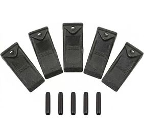 5X Excavators X156L Bucket Teeth 156LPN Long Pins Compatible with Takeuchi Bobcat 156 Skid Steer Mini Excavators Backhoe Tractor Style 156 Series Teet