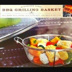 New! Parini Cookware Stainless Steel BBQ Grill Basket