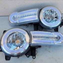 07-14 Toyota FJ Cruiser LED DRL Headlights Luces Micas Calaveras Faros Faroles Focos Headlamps 