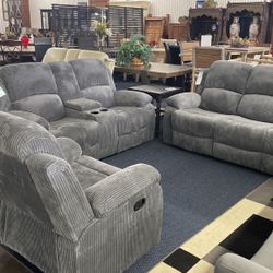 3pieces Sofa, Love Seat And Chair Recliner Living Room Set