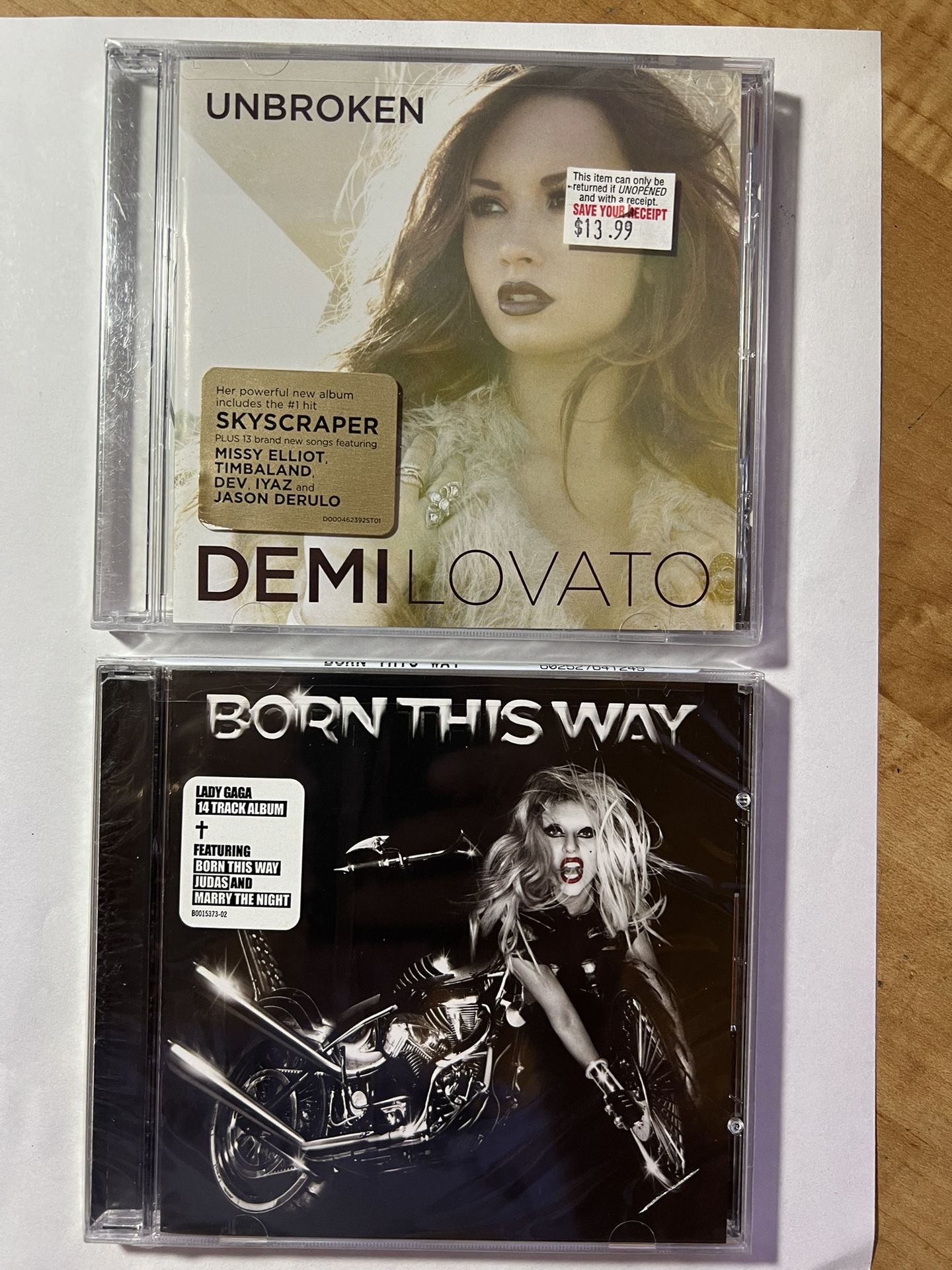 DEMI LOVATO Unbroken & LADY GAGA Born this Way CD ** NEW SEALED **