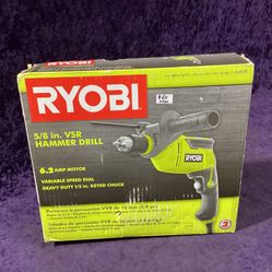 🛠🧰RYOBI 6.2 Amp Corded 5/8” Variable Speed Hammer Drill NEW IN BOX!-$40!🧰🛠