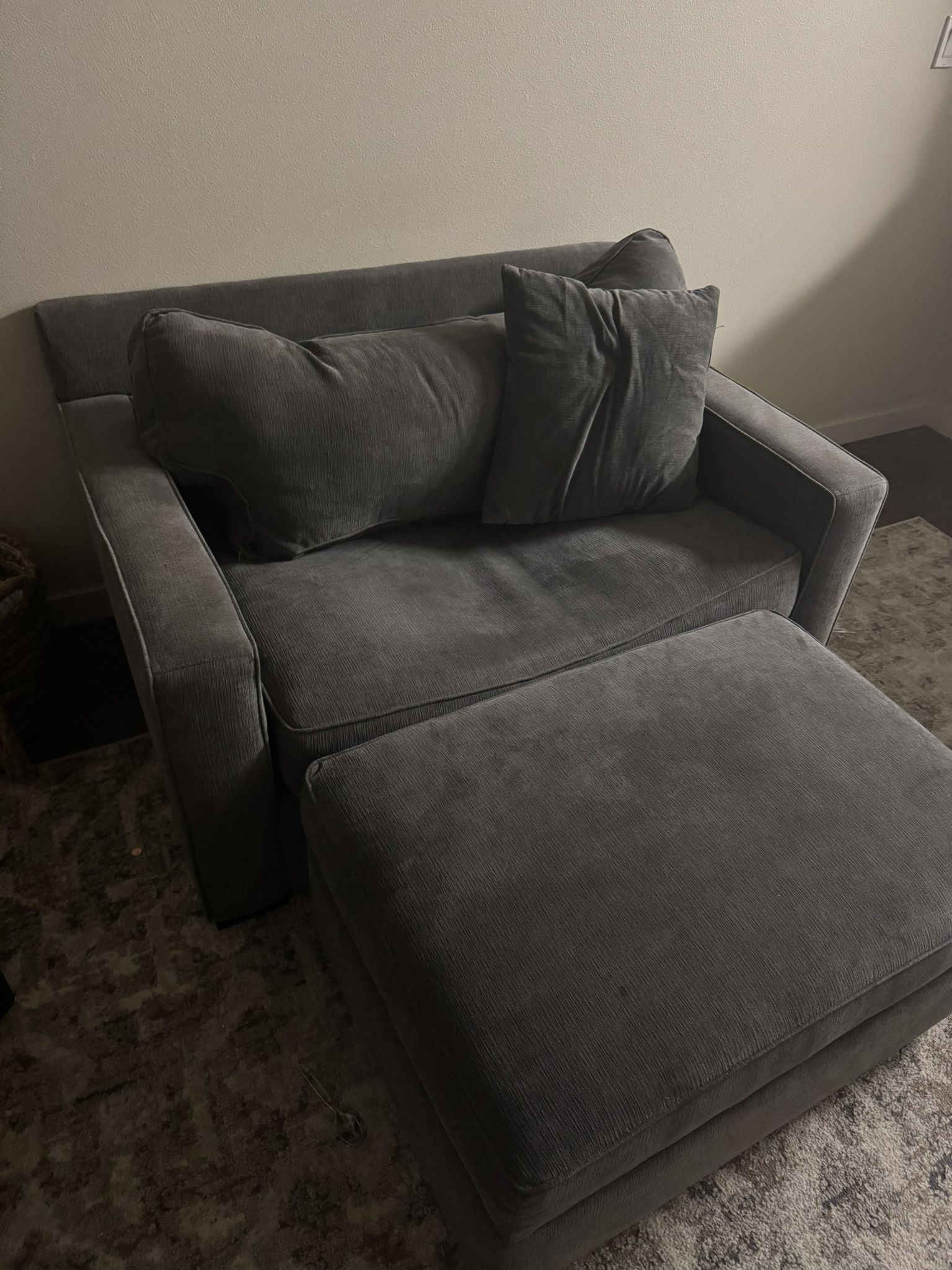 Sleeper Love Seat and Ottoman