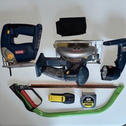 Select Tools - Saws, Tape measure, Stud finder, Flashlight