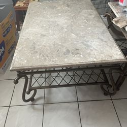 Coffee Table And End Table Heavy Marble And Metal 