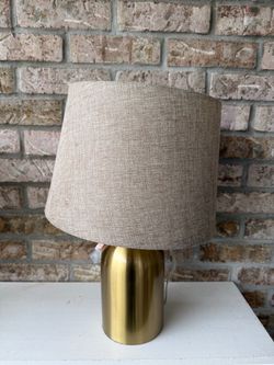 Night stand beige lamp with gold base