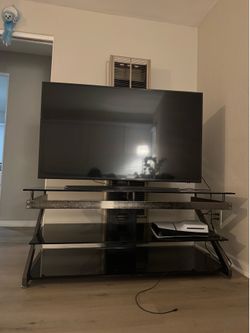 3-Tier Black Glass TV Stand / Entertainment Center
