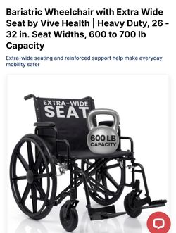 Vive mobility 26 inch Bariatric wheelchair