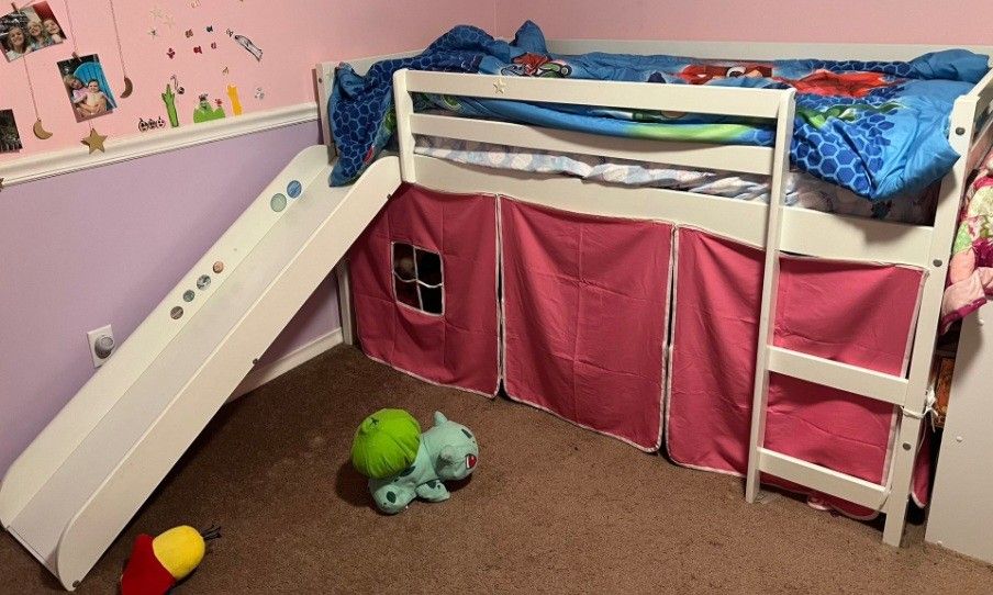 Twin Size Loft Bed With Slide 