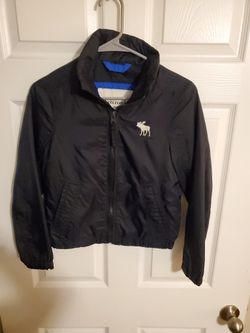 Navy Blue ABERCROMBIE AND FITCH SIZE med Youth Zip Up Rain
