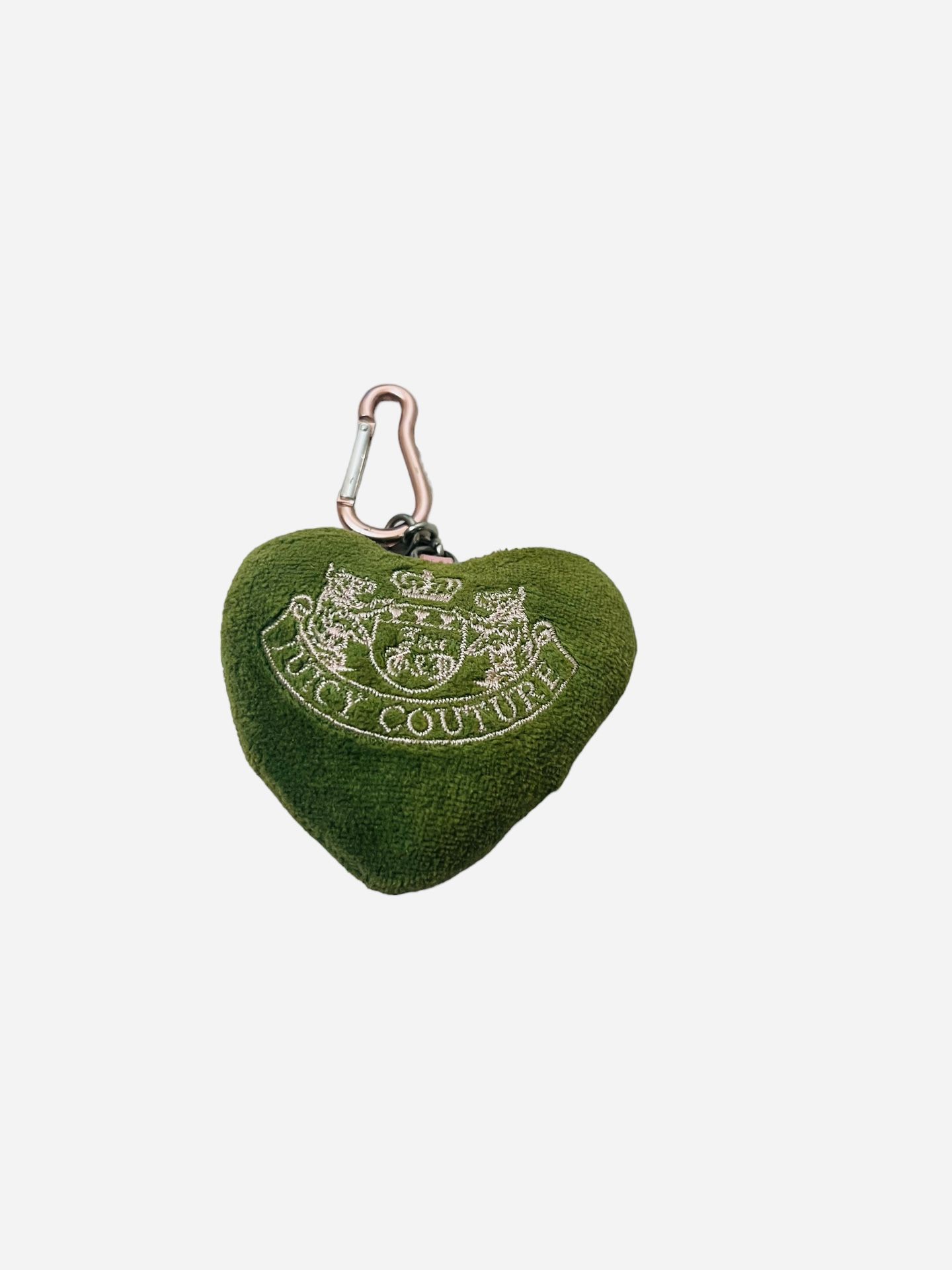 Juicy Couture Green /Pink Plush Heart Keyring