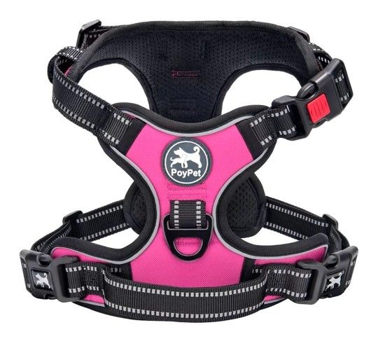 PoyPet Pink No Pull Reflective Dog Harness Size Small