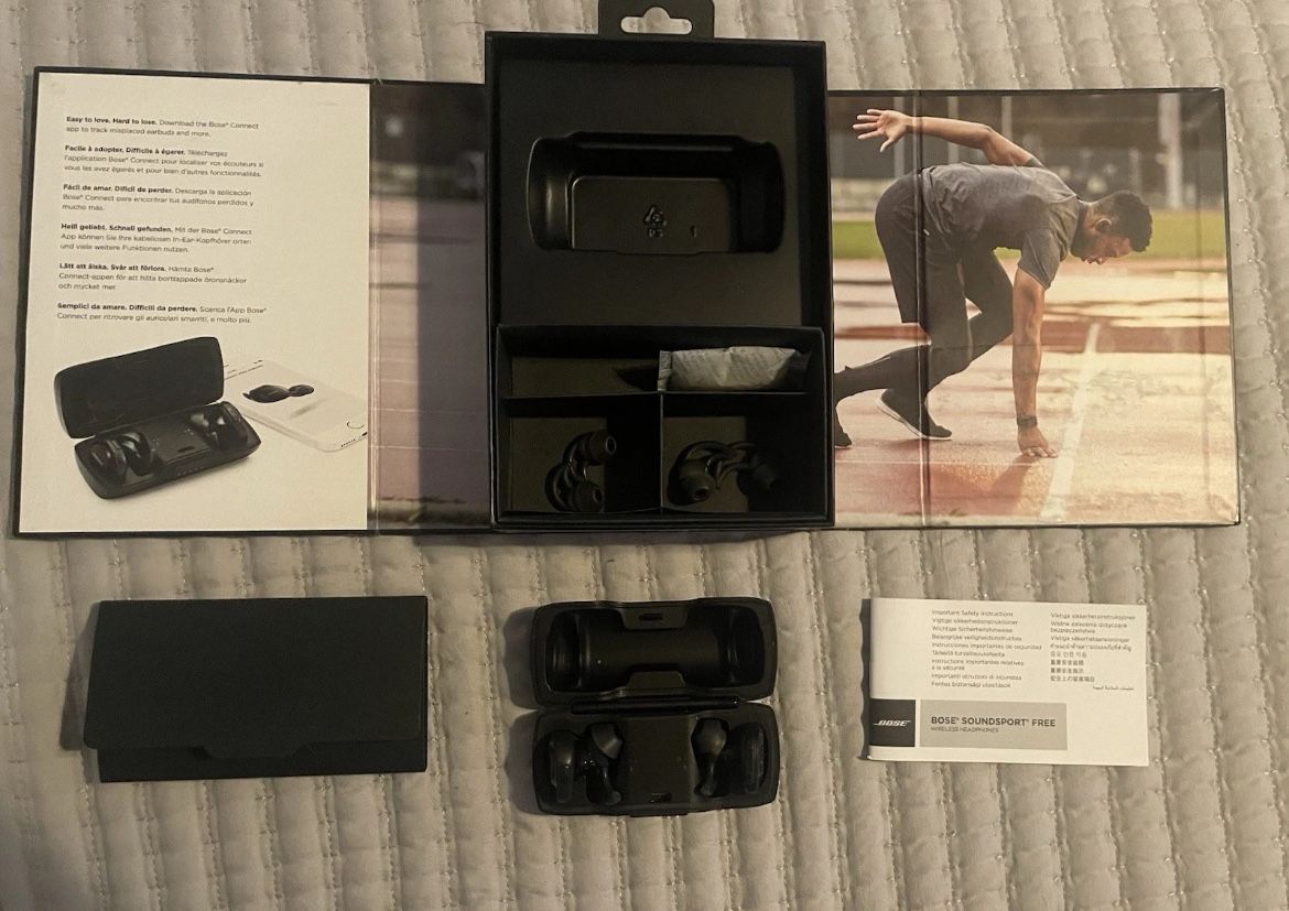 Bose SoundSport Free In Ear Wireless Headphones - Black/Cintron