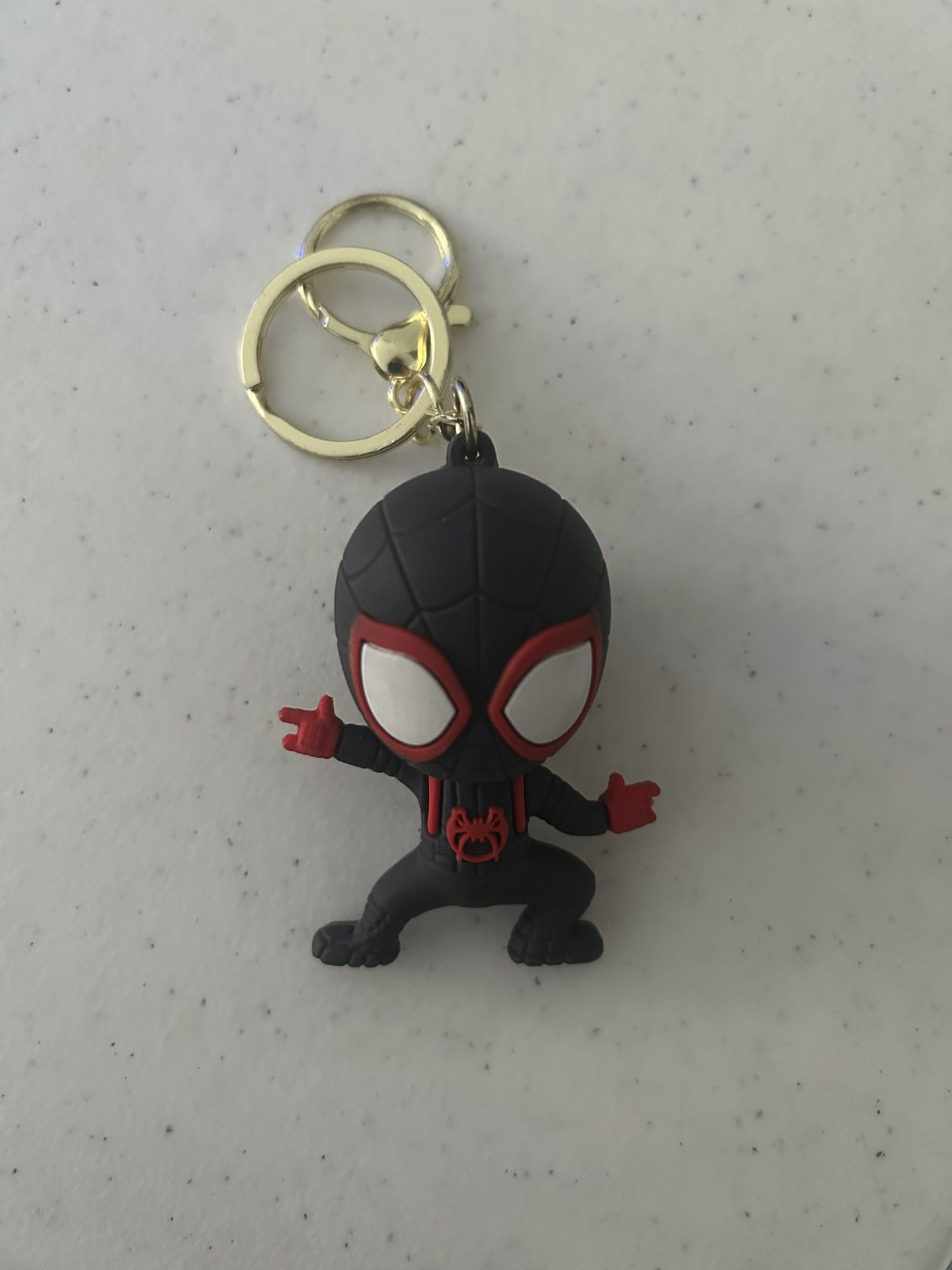 Black And Red Spider Man Key Chain Gold Chain Small