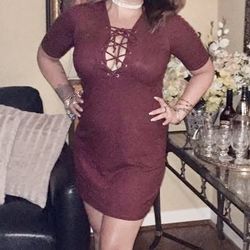 Tie Up Tight Red Dress $5 size L 