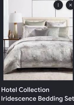 Hotel collection iridescent finish queen/full duvet, cover, and pillow shams