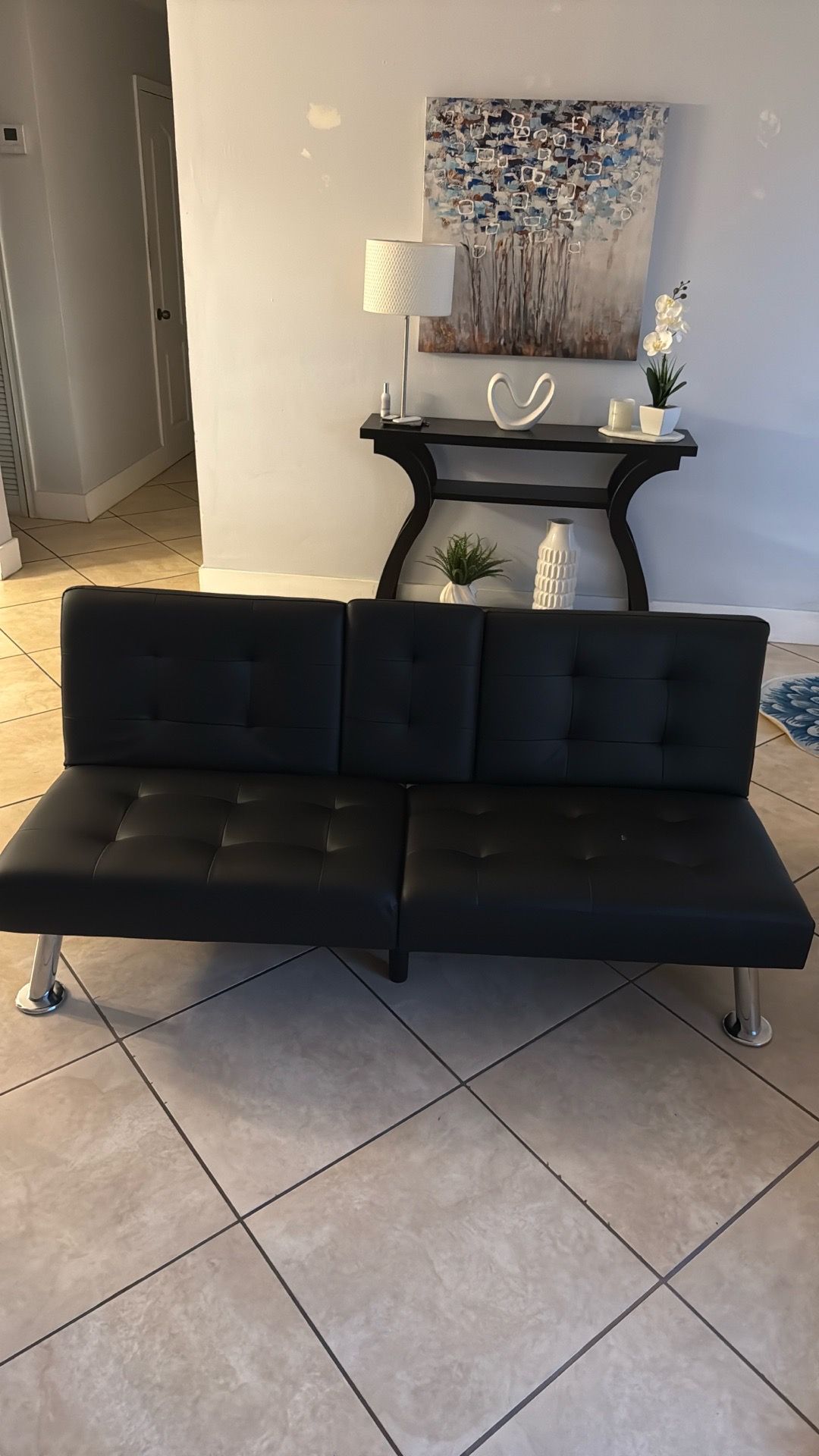 Black Couch convertible into small bed