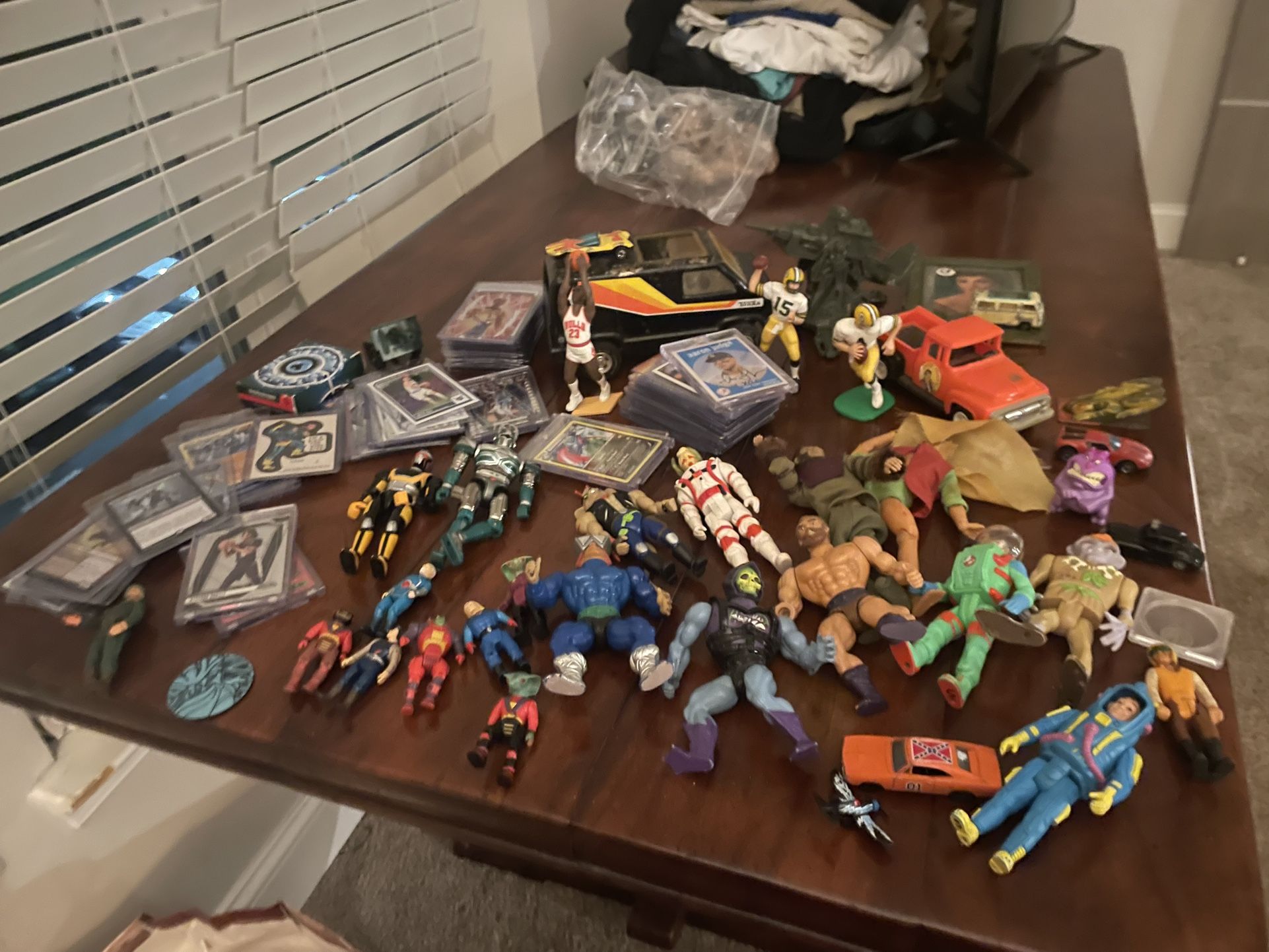 Vintage 1980s Action Figures, Redline Hot wheels And Lots Of Cards
