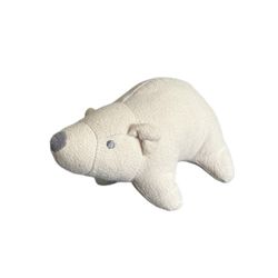Polar Bear Baby Rattle Chime Plush Toy Cream 5.5 Inch