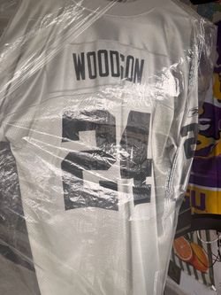 Charles Woodson #24 Oakland Raiders Reebok NFL jersey in gray/silver, size XL