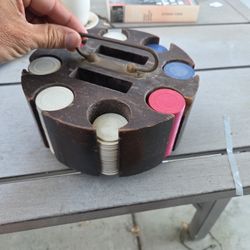 Antique Poker Chips Holder