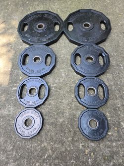 170lb Iron Grip Urethane Olympic Grip Plates Weight Plate Set