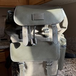 Coach Backpack Green Suede