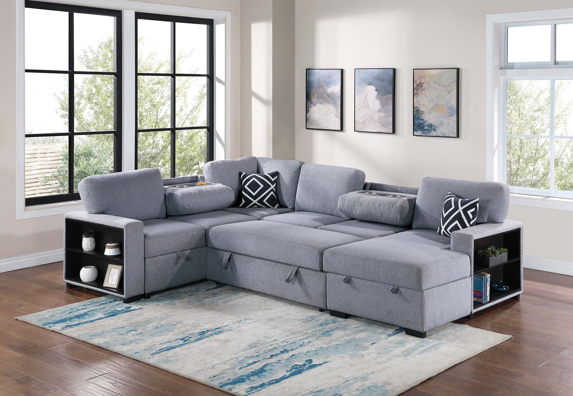 NEW🔥4pcs Gray convertible sectional 🔥