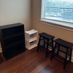 Two Stools With Two Shelves