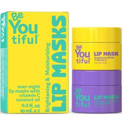Lip Masks Set by BeYOUtiful, Hydrating Balm Treatment for Dry Lip Clear Teen 2pk