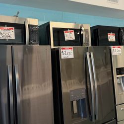 GREAT SELECTION OF “ NEW” STAINLESS, BLACK & WHITE MICROWAVE OVER THE RANGE ! 