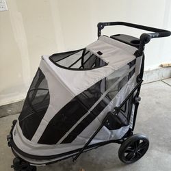 Large Pet Stroller With Dual Entry - For Dogs & Cats