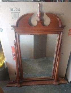 Vintage Wood Dresser Top Swivel Mirror 43" H x 38" W - Pickup 91706