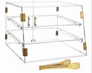 Brand new in the box- 3-Tier Acrylic Bakery Display Case with Removable Trays Retail Countertop Display Case,Food Display Cabinet for Cafe, Market, Ho