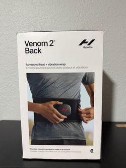 Hyperice Venom 2 Back Heat & Vibration Massage Wrap + Complete Box & Adapters