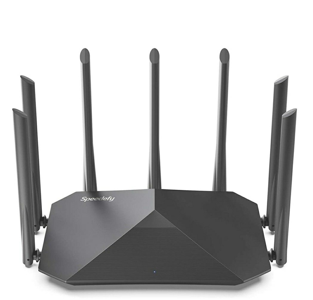 Speedefy AC2100 Smart WiFi Router - Dual Band Gigabit Wireless Router for Home & Gaming, 4x4 MU-MIMO, 7x6dBi External Antennas for Strong Signal
