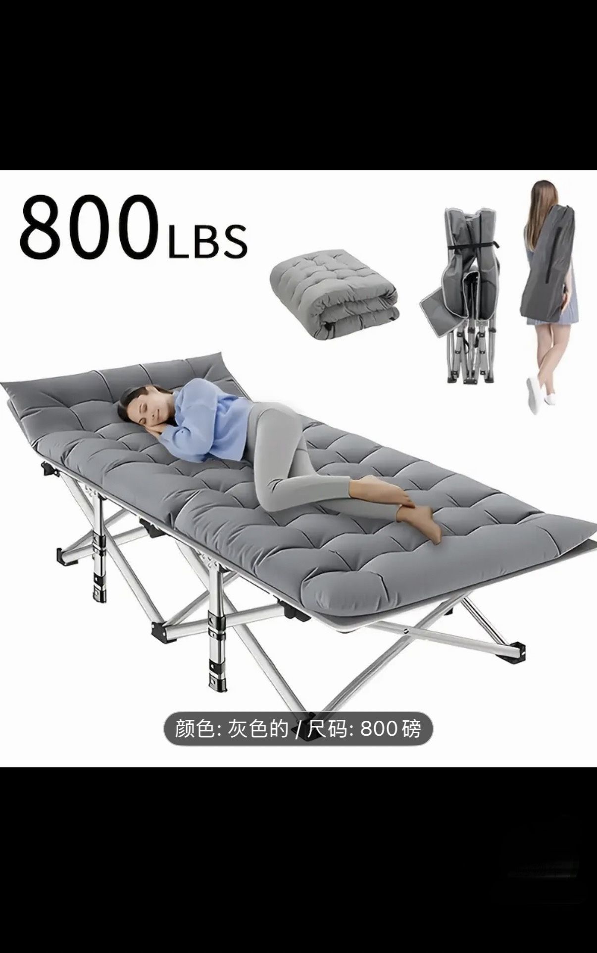 75" L x 28" W x 15" H Camping Cot with Comfortable Mattress for Adults Wide Cots for Sleeping Folding Cot Camping Bed Heavy Duty with Carry Bag for Ho