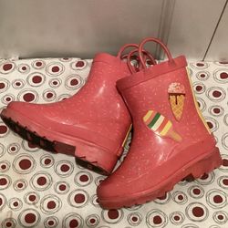 Hot Pink Lily & Dan Rain Boots Little Girls Size 7/8