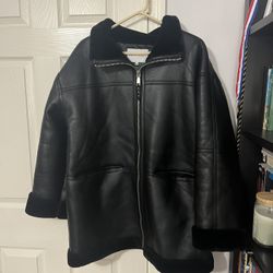 Black Leather Coat 