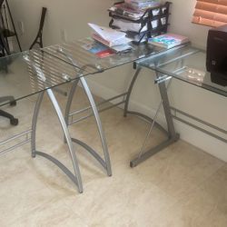 Mesa en L De Vidrio