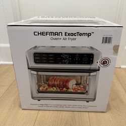 NEW NIB Chefman Air Fryer Toaster Oven Combo Probe Thermometer 12-In-1 Stainless Steel Countertop