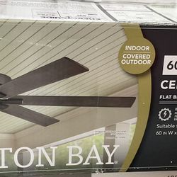 Hampton Bay Dalton 60 in. Indoor/Covered Outdoor DC Motor Flat Bronze Ceiling Fan - New